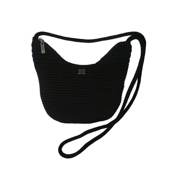 The Sak Bags The Sak Black Crochet Small Crossbody Hobo Purse